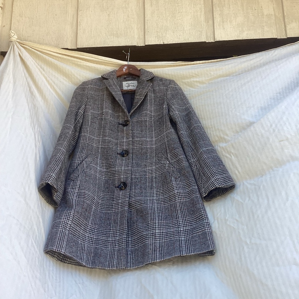 Maralyn & Me Black Plaid coat, size XS